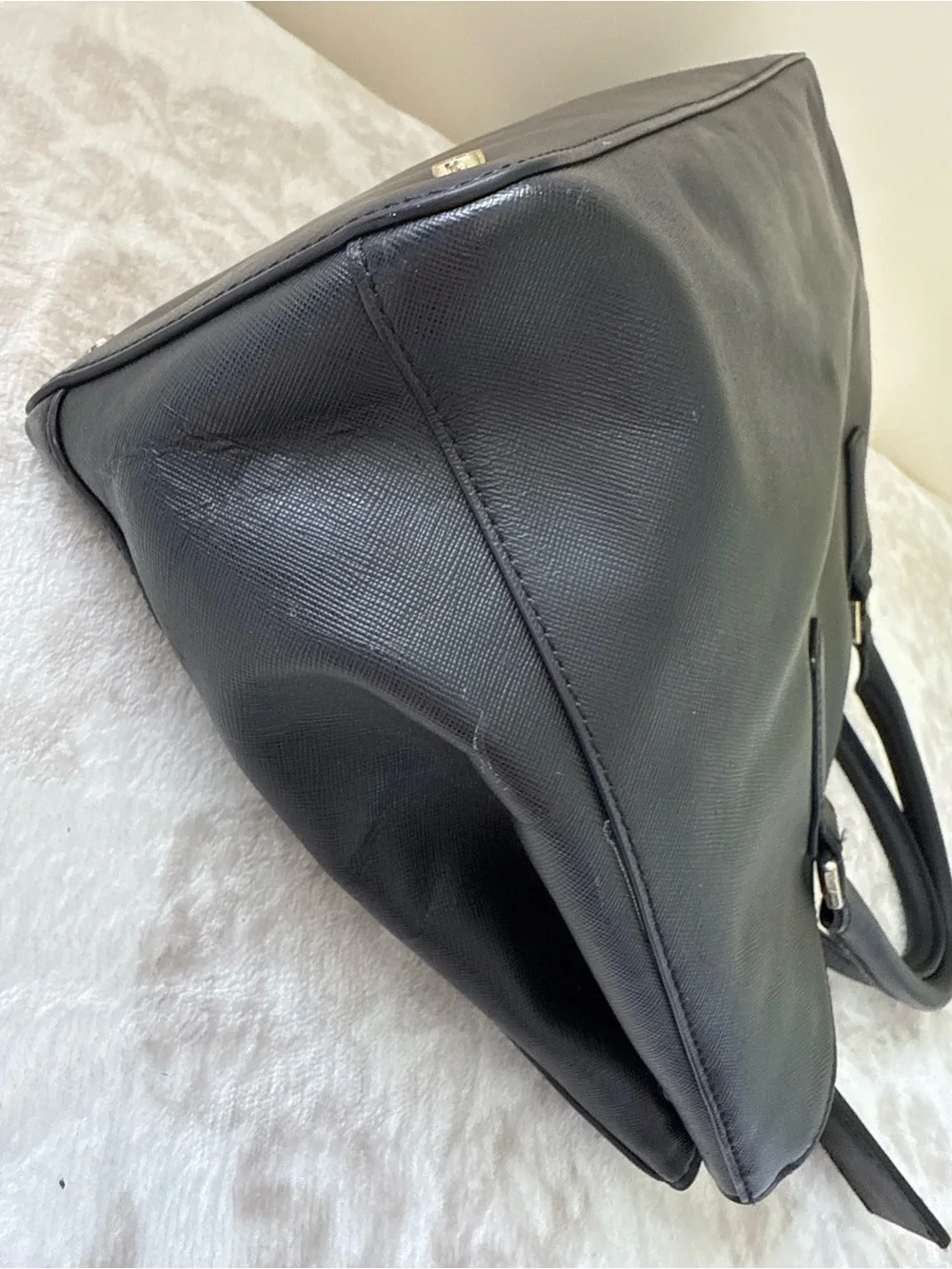 Tory Burch Robinson Double Zip Tote Black Saffiano Leather with Crossbody Strap